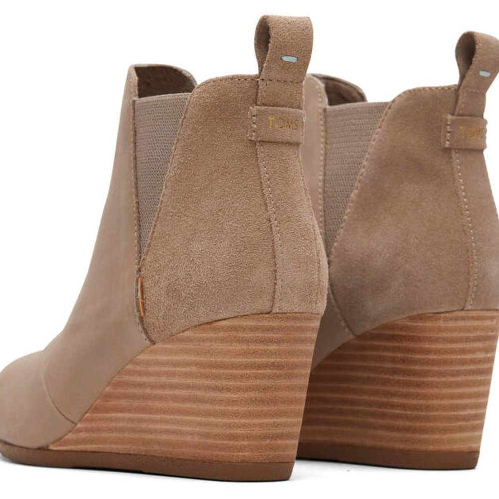 TOMS Beige Wedge Boot